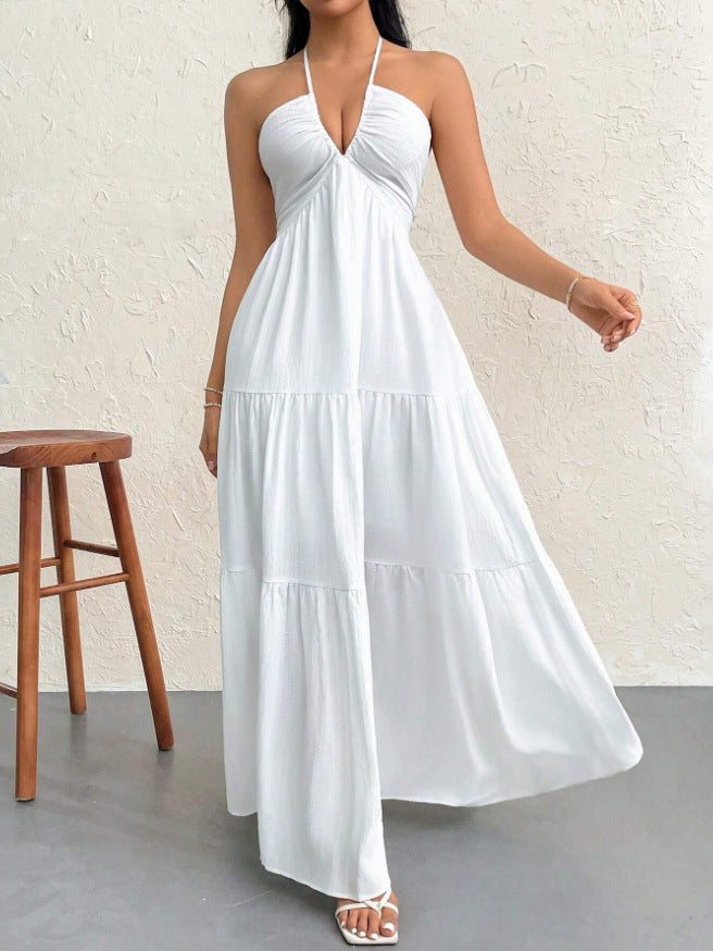 Pure Desire Style Sexy Backless Halter Suspender Skirt Women's Summer