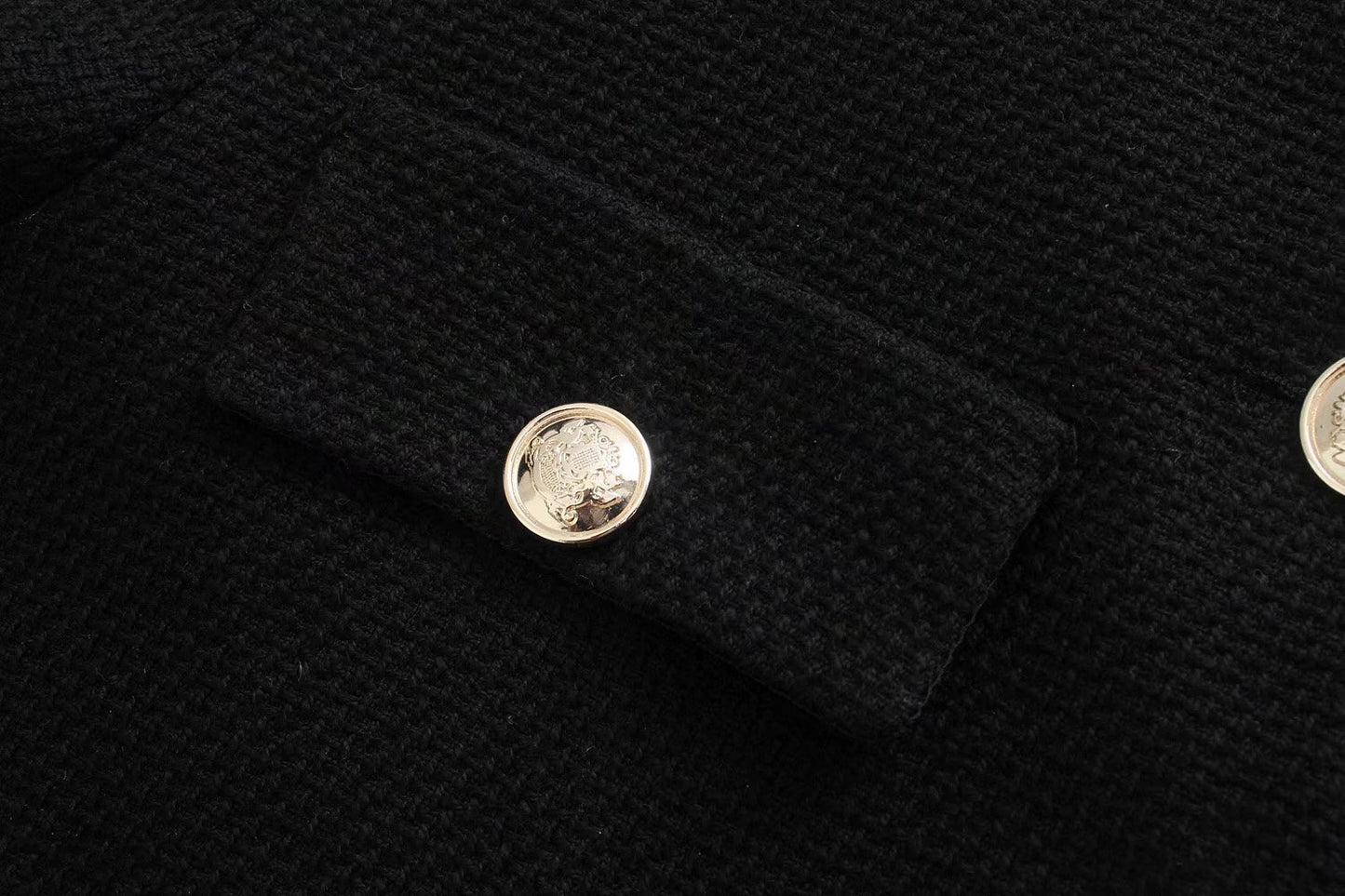 Women's Classic Style Golden Button Decorative Pattern Suit Jacket