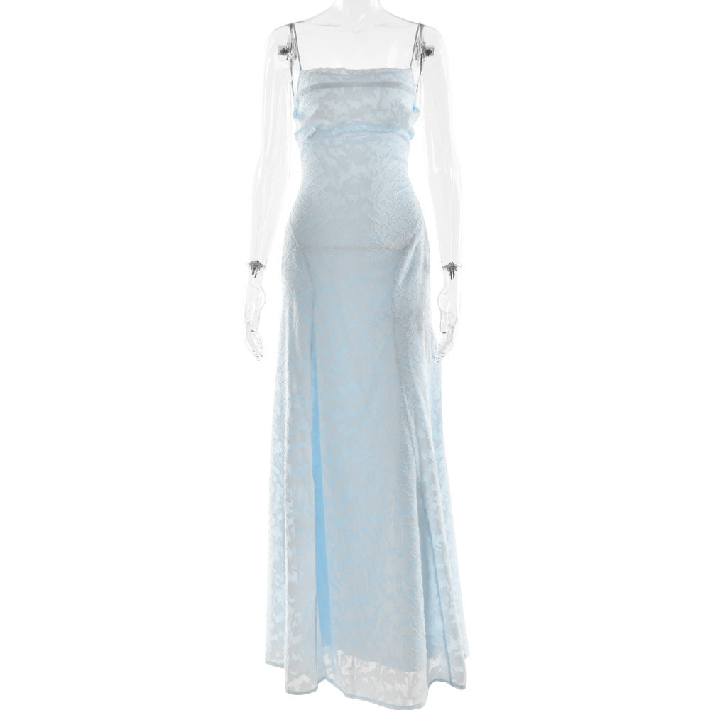 Summer Women's Sexy Sling Chiffon Elegant Backless Dress