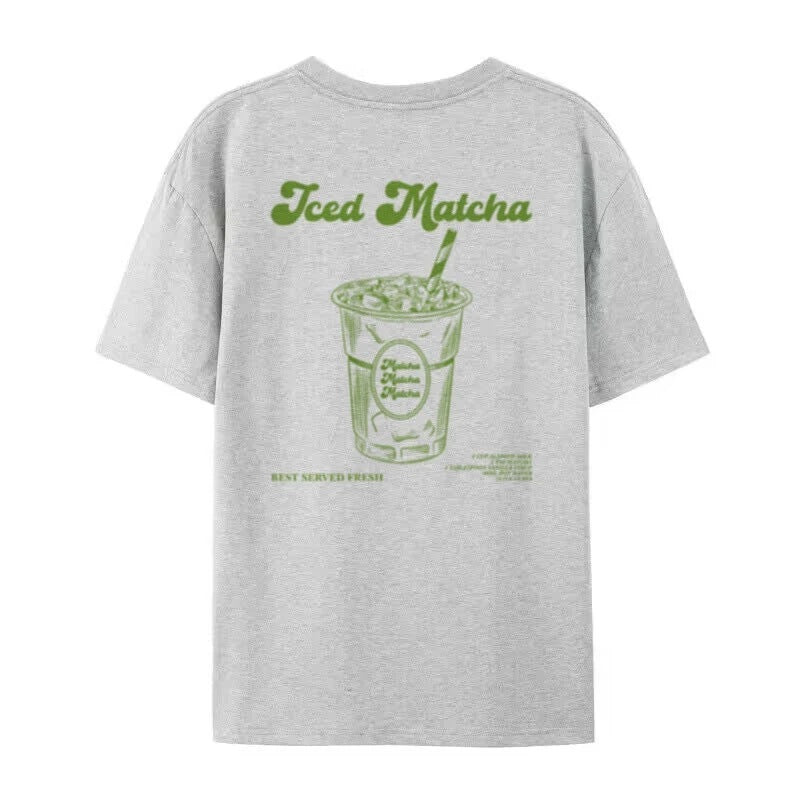 Retro Beautiful T-shirt Cute Matcha Short Sleeve