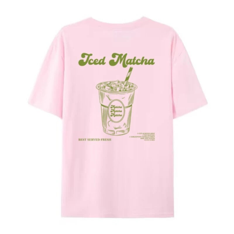 Retro Beautiful T-shirt Cute Matcha Short Sleeve