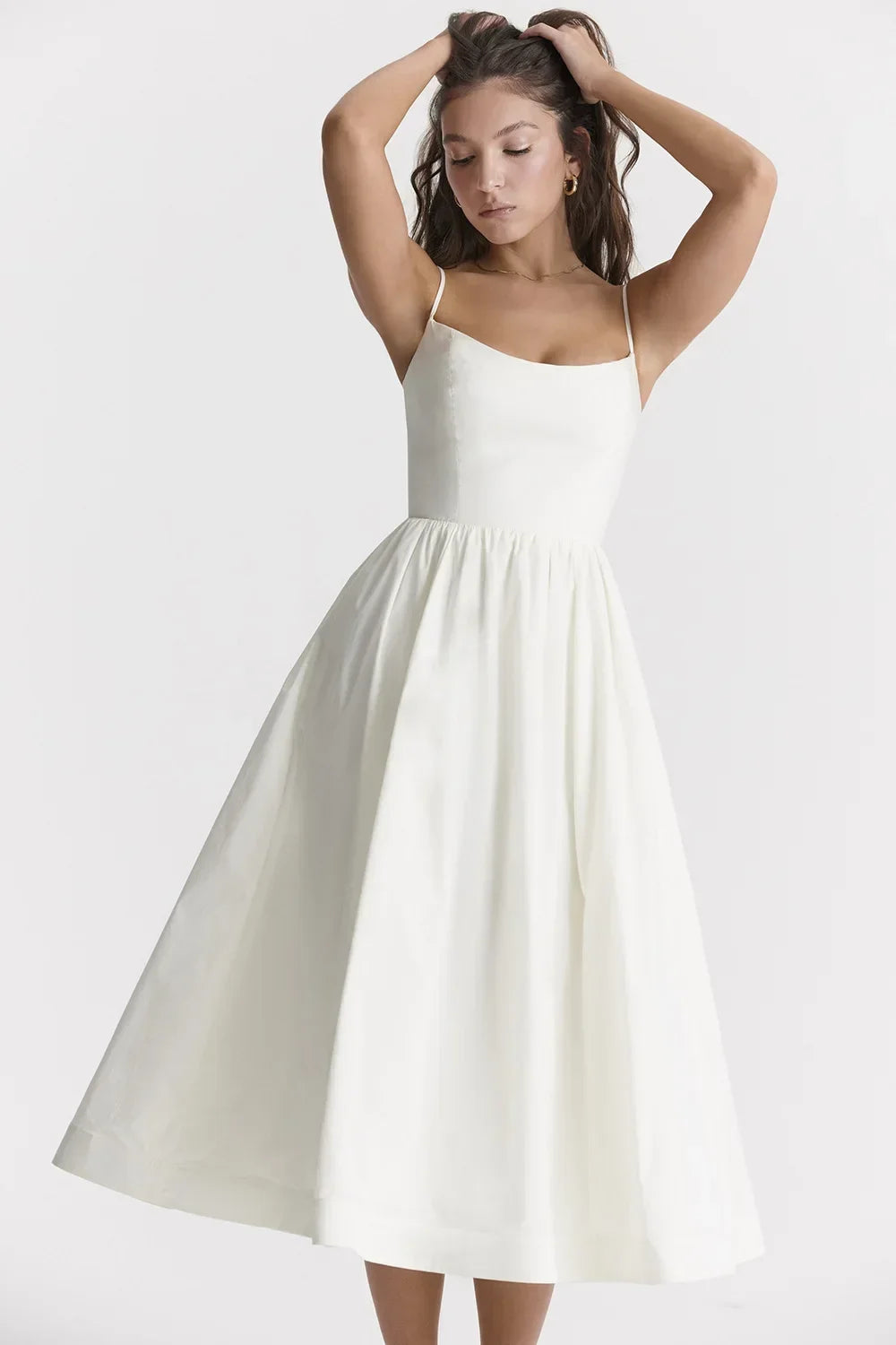 2025 Women's Dresses Pink Elegant and Pretty Midi White Vacation Dress Spaghetti Strap Beach Dress A Line Party Dresses