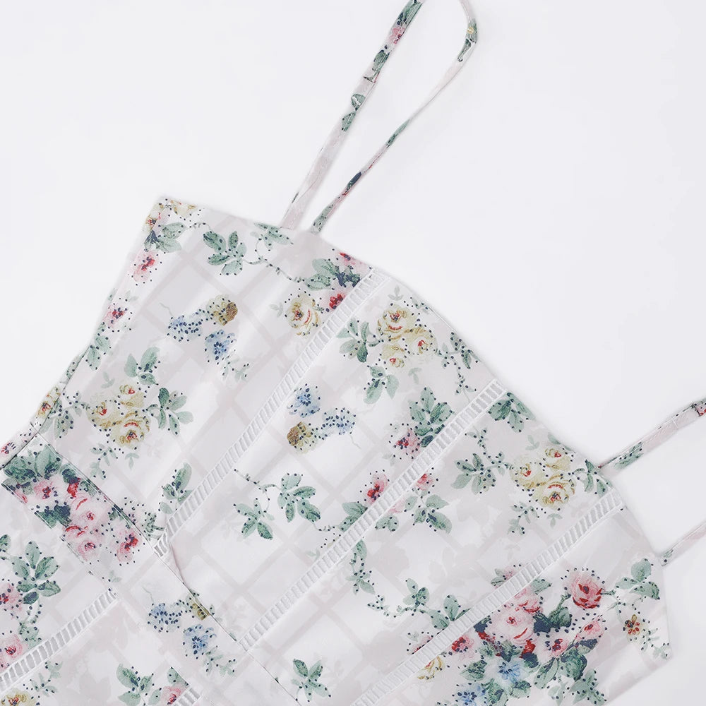 Suninheart Summer Clothes for Women Midi Elegant Dress 2025 New Arrivals White Floral Print Holiday Dress