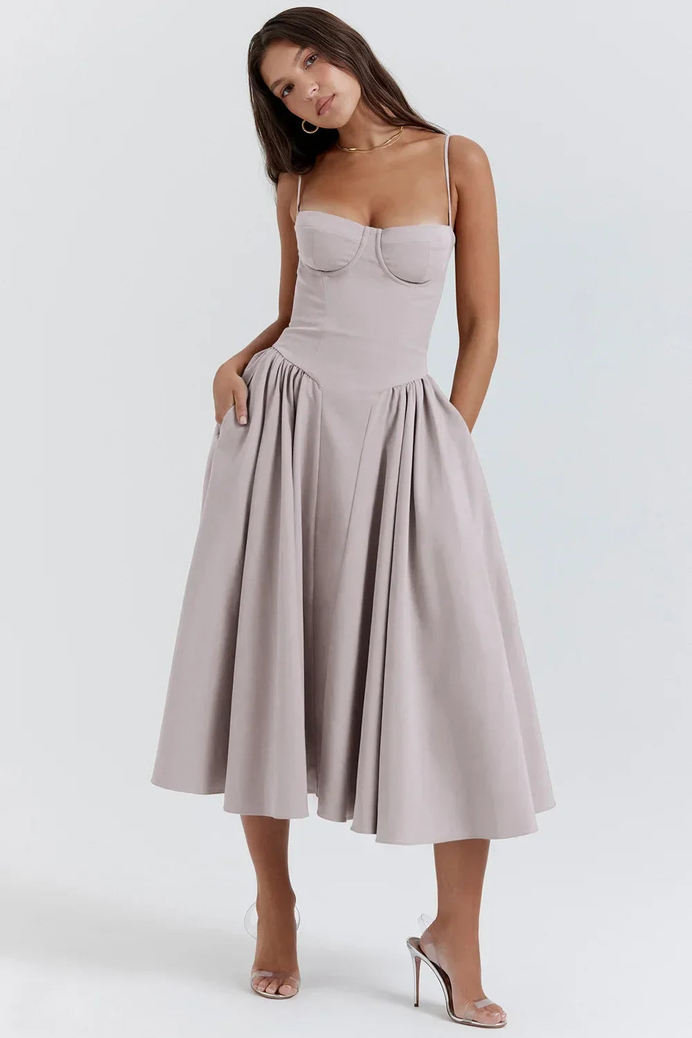 【2025 Summer Collection】French Chic Knee-Length Dress | Solid/Floral/Checkered Multi-Patterns Elegant Mid-length Dress for Women