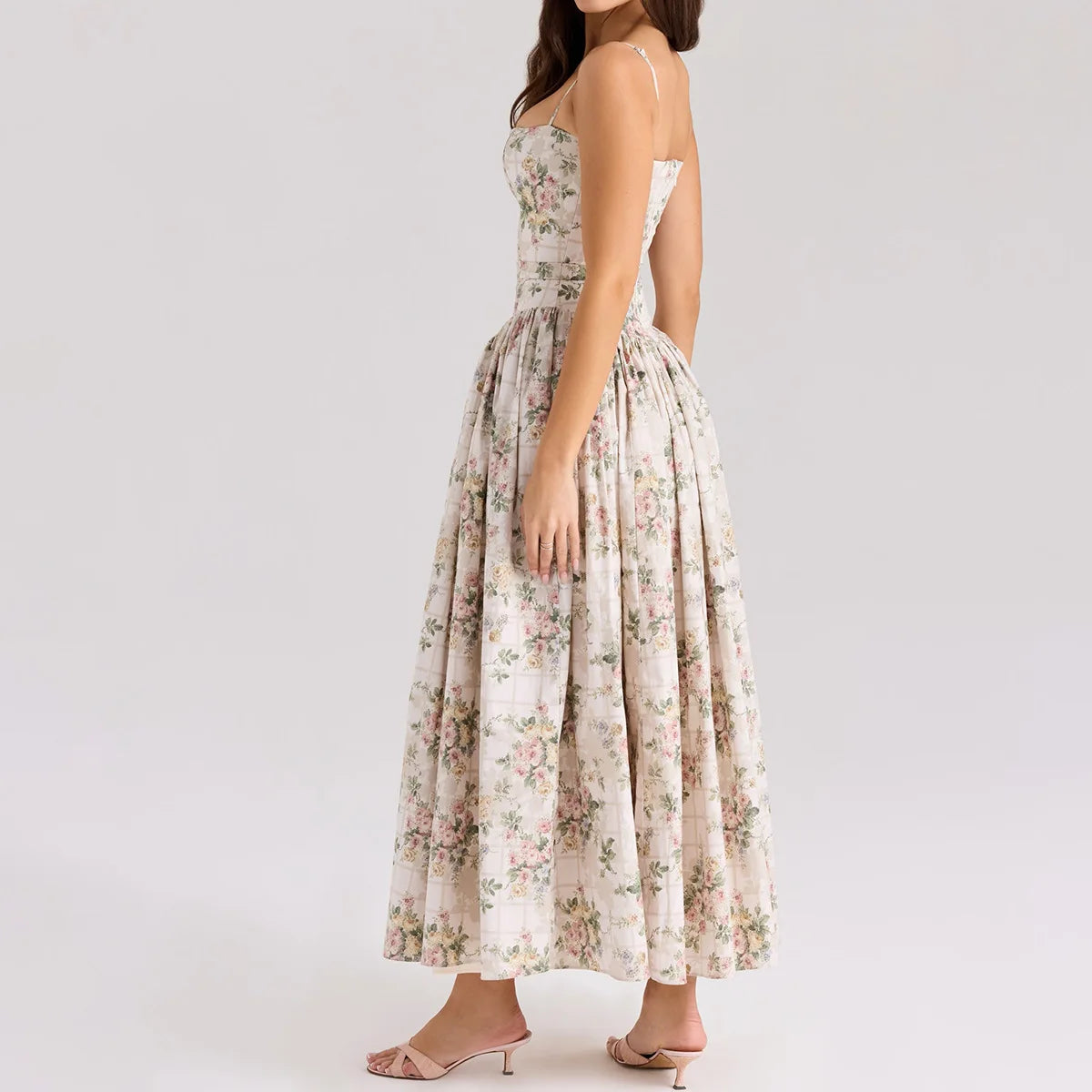 Suninheart Summer Clothes for Women Midi Elegant Dress 2025 New Arrivals White Floral Print Holiday Dress