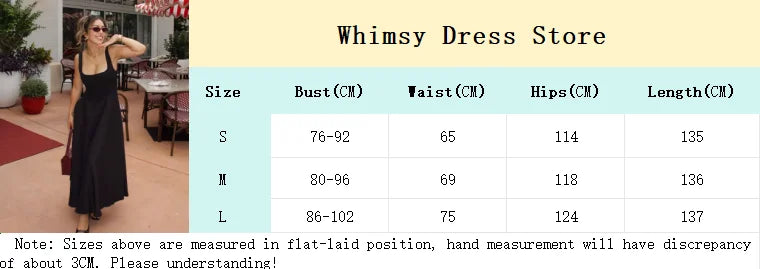 Black A-line Women's Long Dress Elegant Square Neck Pleated Sleeveless Sling Maxi Dresses 2025 Summer Lady Vacation Party Robes