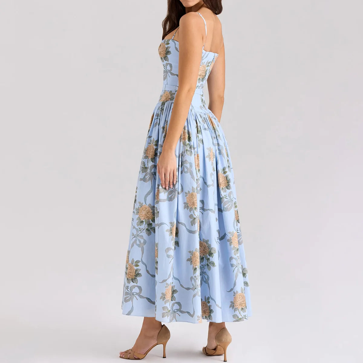 Suninheart Summer Clothes for Women Midi Elegant Dress 2025 New Arrivals White Floral Print Holiday Dress