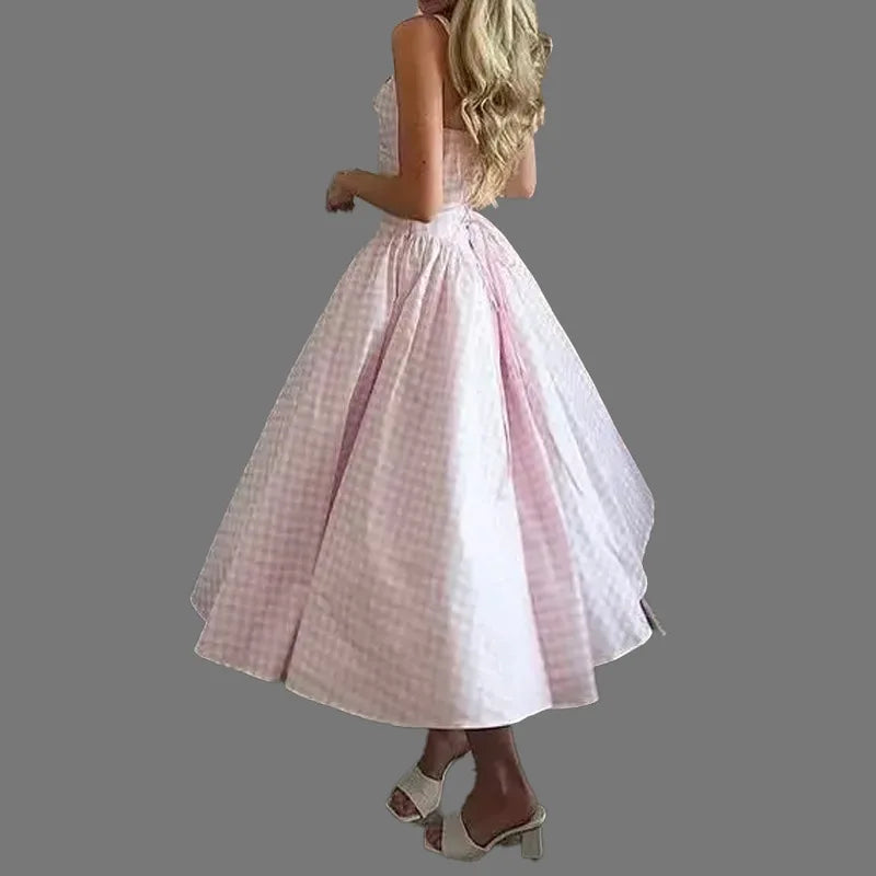 TOY-2025Spring New Women's Fashion Elegant Printed French Dress