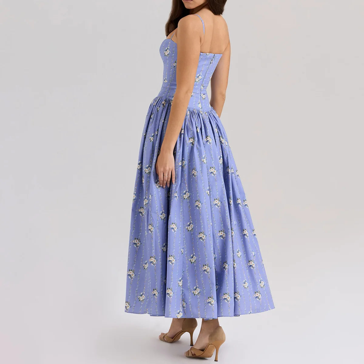Suninheart Summer Clothes for Women Midi Elegant Dress 2025 New Arrivals White Floral Print Holiday Dress