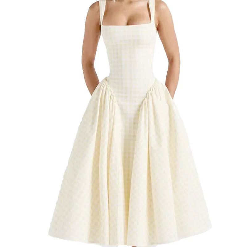 TOY-2025Spring New Women's Fashion Elegant Printed French Dress