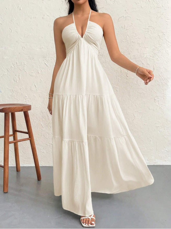 Pure Desire Style Sexy Backless Halter Suspender Skirt Women's Summer