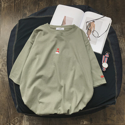 Tiny Embroidered Oversized Pastel Tee