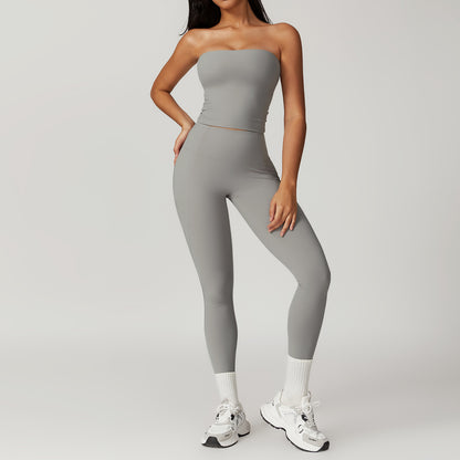 Brushed Back Tight Yoga High Waist Hip Lifting Sports Suit