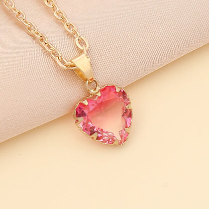 Personality Multicolor Love Clavicle Chain Female