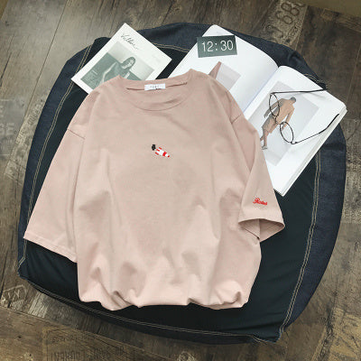 Tiny Embroidered Oversized Pastel Tee