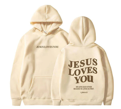 Women's Front And Back Letter Printing Pocket Drawstring Hoodie