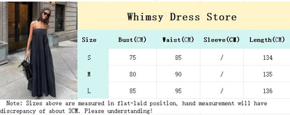Black A-line Women's Long Dress Elegant Square Neck Pleated Sleeveless Sling Maxi Dresses 2025 Summer Lady Vacation Party Robes