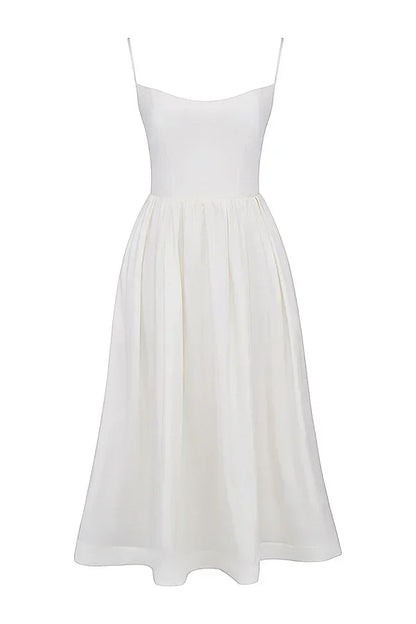 2025 Women's Dresses Pink Elegant and Pretty Midi White Vacation Dress Spaghetti Strap Beach Dress A Line Party Dresses