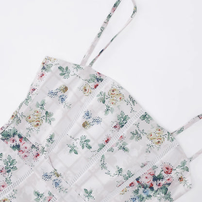 Suninheart Summer Clothes for Women Midi Elegant Dress 2025 New Arrivals White Floral Print Holiday Dress