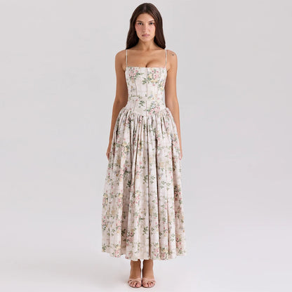 Suninheart Summer Clothes for Women Midi Elegant Dress 2025 New Arrivals White Floral Print Holiday Dress