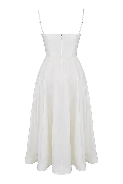 2025 Women's Dresses Pink Elegant and Pretty Midi White Vacation Dress Spaghetti Strap Beach Dress A Line Party Dresses