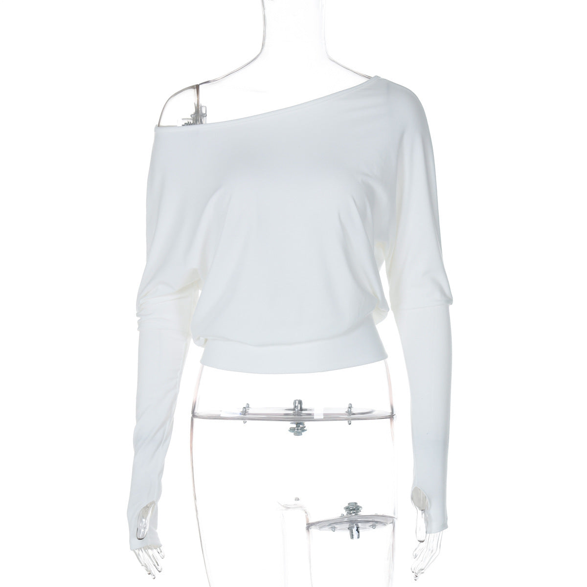 White Off-the-shoulder Clothes Pullover T-shirt Tops