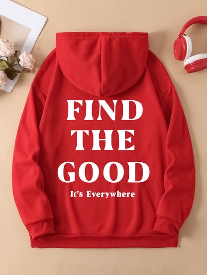 Brushed Hoody Plain Letter Printed Hoodie