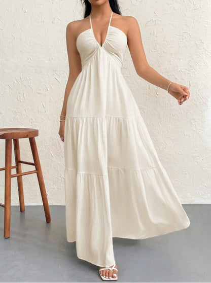 Pure Desire Style Sexy Backless Halter Suspender Skirt Women's Summer